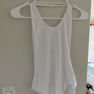 white halter bodysuit